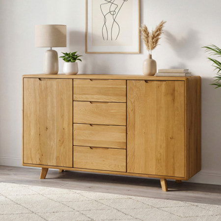 Kommode aus Holz mit Schubladen und Türen