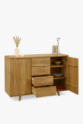 Kommode aus Holz mit Schubladen und Türen 2