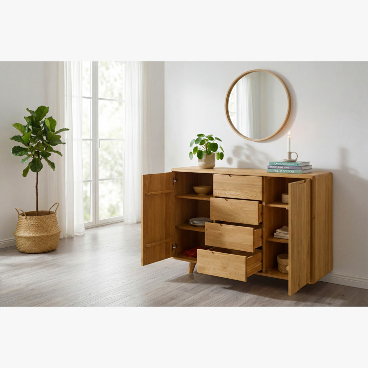 Kommode aus Holz mit Schubladen und Türen