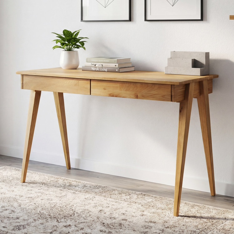 Eiche Schreibtisch mit zwei Schubladen