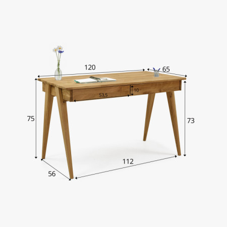 Eiche Schreibtisch mit zwei Schubladen