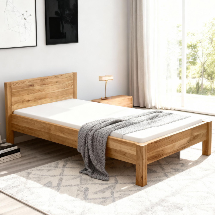 Einzelbett aus Eiche 120 x 200 cm - Stabil & Komfortabel