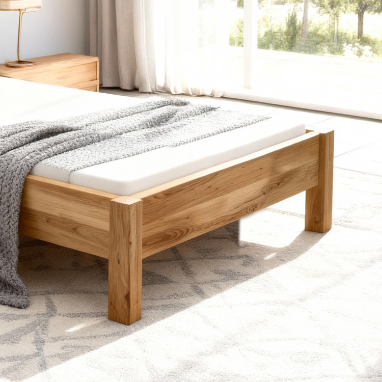 Einzelbett aus Eiche 120 x 200 cm - Stabil & Komfortabel