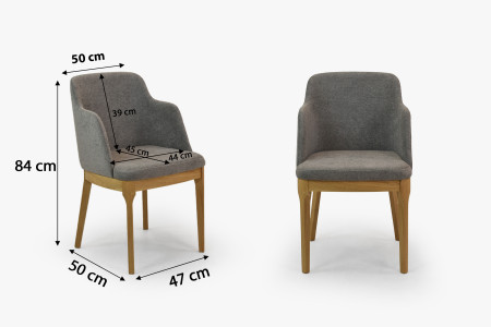 Esszimmerstuhl Eiche natural mit dunkelgrauem Polster
