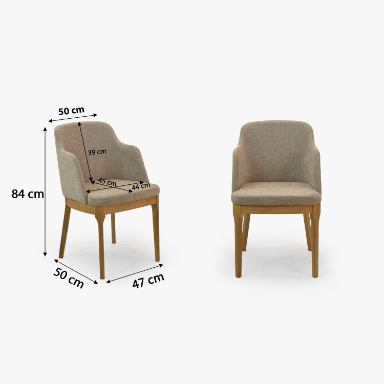 Esszimmerstuhl Eiche natur mit dunkelgrauer Polsterung