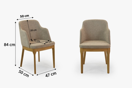 Esszimmerstuhl Eiche natur mit dunkelgrauer Polsterung