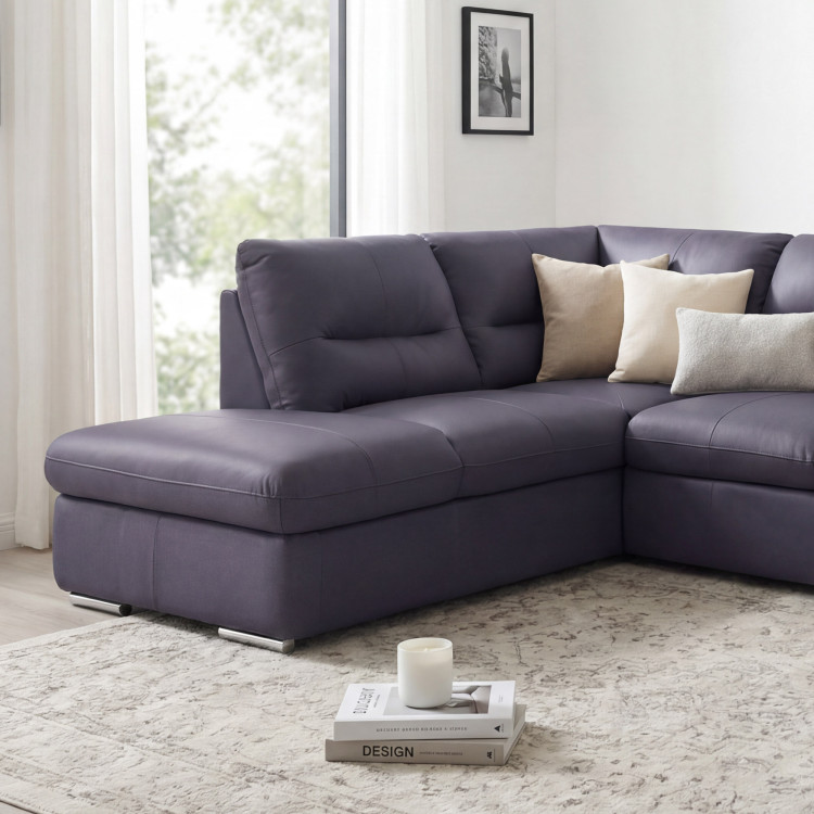 Rote Eckgarnitur - echtes Leder NAVY, William Ecke links