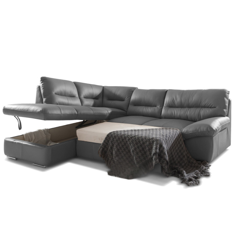 Rundecksofa - echtes Leder STONE, William Ecke links