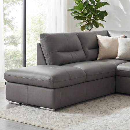 Rundecksofa - echtes Leder STONE, William Ecke links