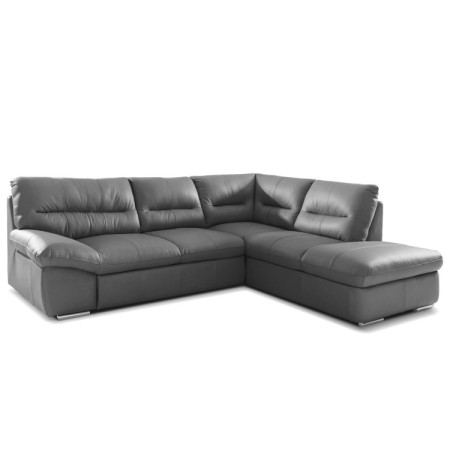 Rundecke Eckcouch - echtes Leder Stone, William Ecke rechts