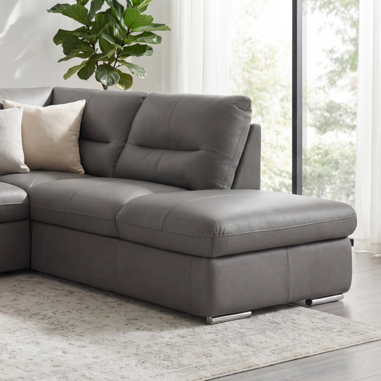 Rundecke Eckcouch - echtes Leder Stone, William Ecke rechts