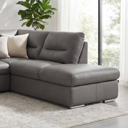 Rundecke Eckcouch - echtes Leder Stone, William Ecke rechts