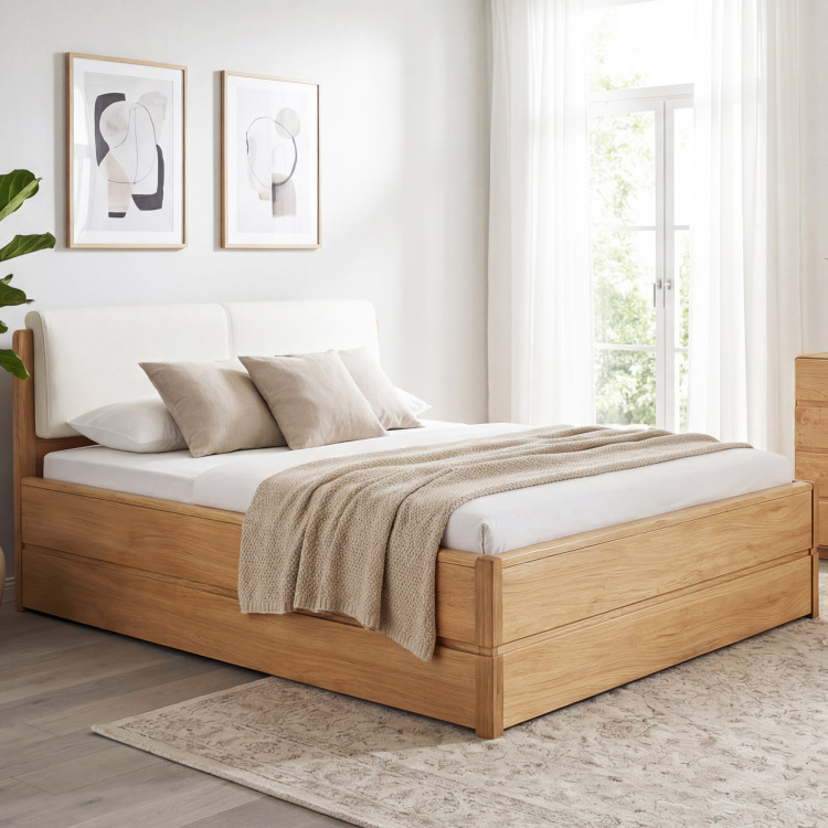 Postel 180 cm mit Stauraum, Doppelbett, Helsinki Öl