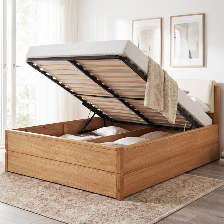 Postel 180 cm mit Stauraum, Doppelbett, Helsinki Öl