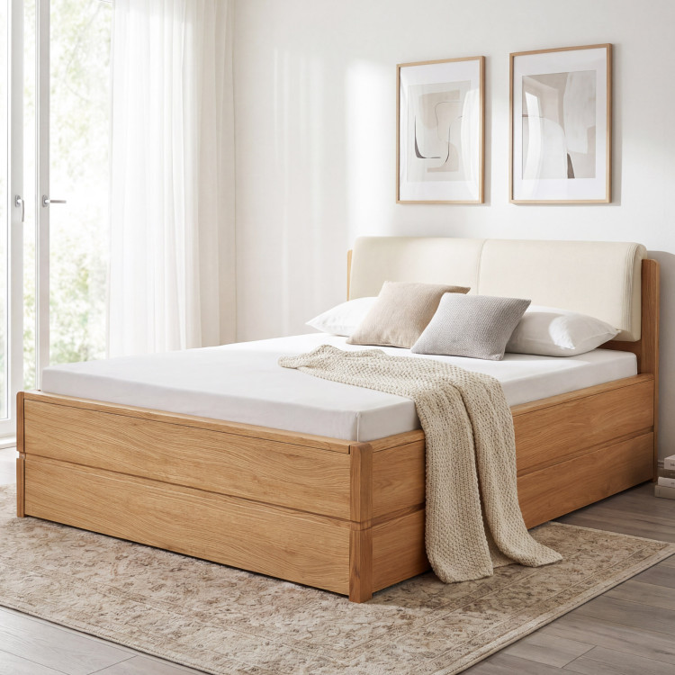 Postel 180 cm mit Stauraum, Doppelbett, Helsinki Öl