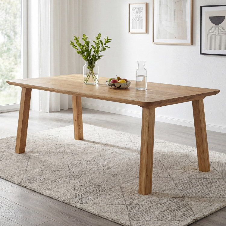 Massivholz Esstisch - Abgerundete Kanten, Tina 160 x 90 cm