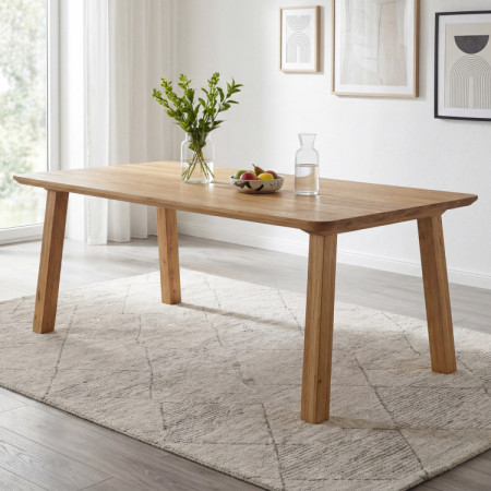 Massivholz Esstisch - Abgerundete Kanten, Tina 160 x 90 cm