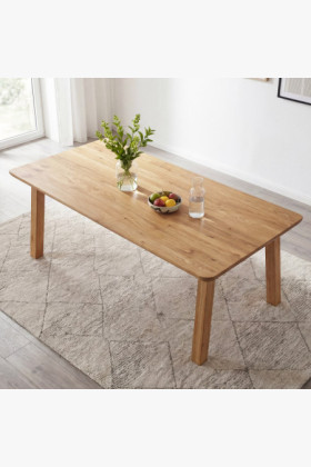 Massivholz Esstisch - Abgerundete Kanten, Tina 160 x 90 cm 2