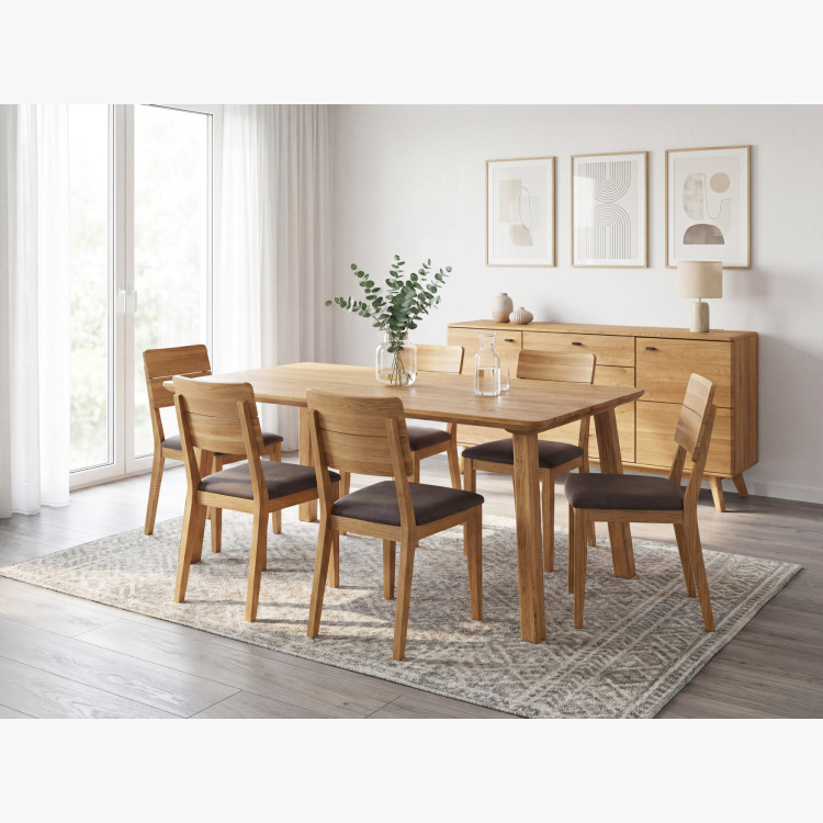 Massivholz Esstisch - Abgerundete Kanten, Tina 160 x 90 cm