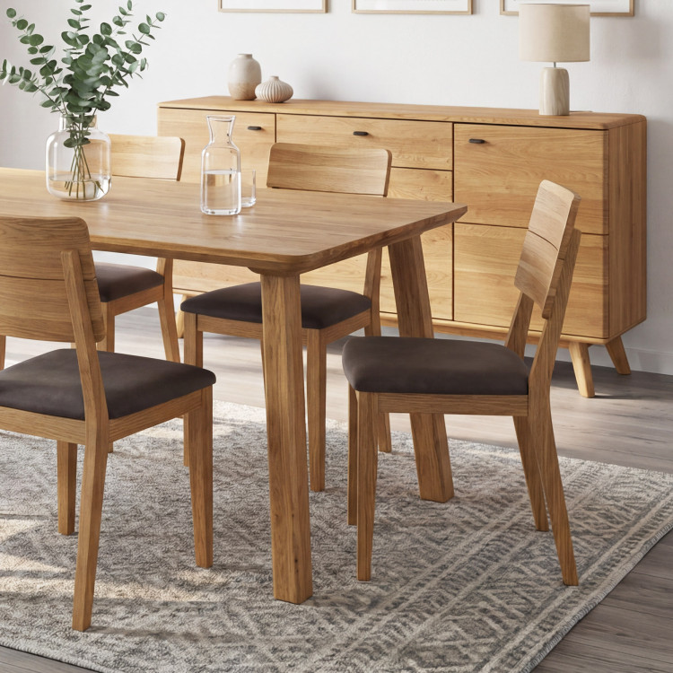 Massivholz Esstisch - Abgerundete Kanten, Tina 160 x 90 cm