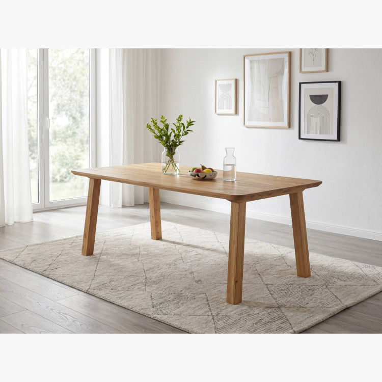 Massivholz Esstisch - Abgerundete Kanten, Tina 160 x 90 cm