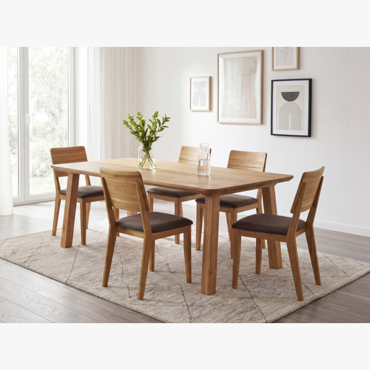 Massivholz Esstisch - Abgerundete Kanten, Tina 160 x 90 cm