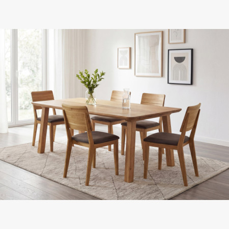 Massivholz Esstisch - Abgerundete Kanten, Tina 160 x 90 cm