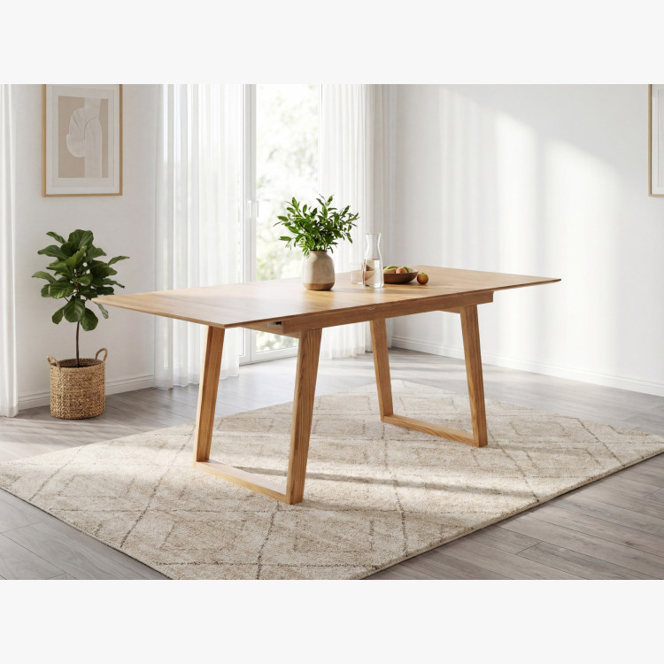 Rozklappbarer Tisch aus massivem Eichenholz 150 x 90 cm, Rouen