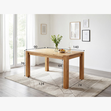 Dubischer Esstisch aus Massivholz, Košice 140 x 90 cm