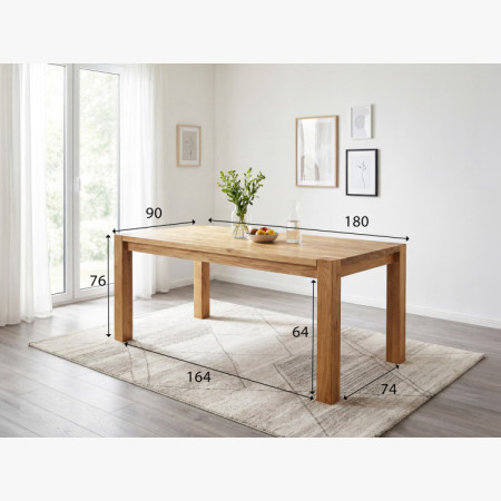 Dubischer Esstisch aus Massivholz, Košice 180 x 90 cm