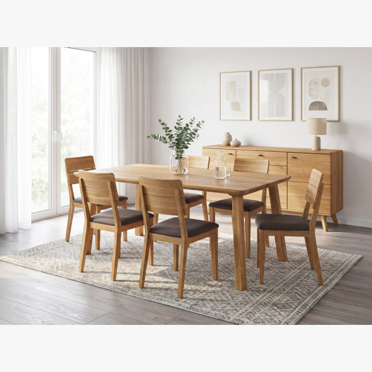 Jídelní stůl z masivu - zaoblené hrany, Tina 200 x 100 cm