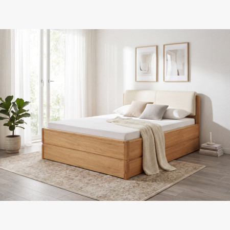 Bett 160 cm mit Stauraum, Doppelbett, Helsinki Öl