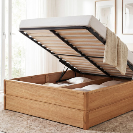 Bett 160 cm mit Stauraum, Doppelbett, Helsinki Öl