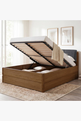 Postel 180 cm mit Stauraum, Helsinki Gebrannter Eiche 2
