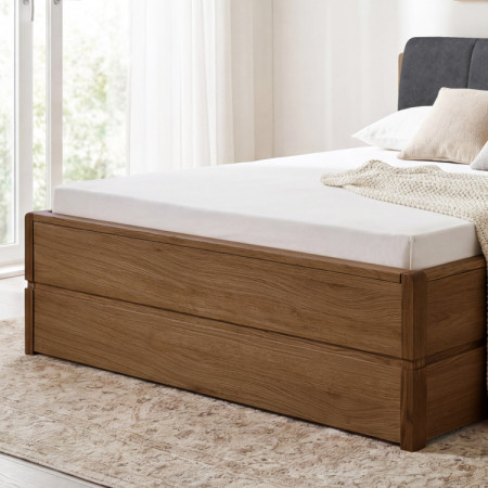 Postel 180 cm mit Stauraum, Helsinki Gebrannter Eiche