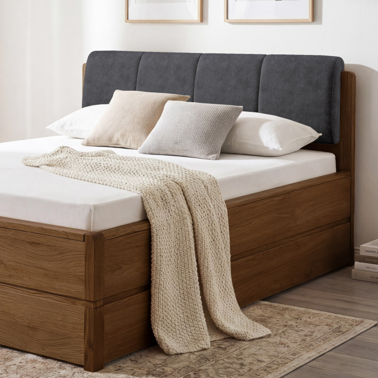 Postel 180 cm mit Stauraum, Helsinki Gebrannter Eiche