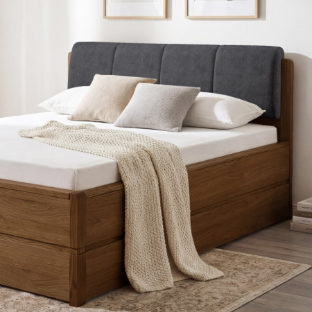 Postel 180 cm mit Stauraum, Helsinki Gebrannter Eiche