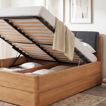 Postel 200 cm mit Stauraum, Helsinki Öl