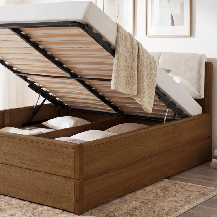 Posteľ 200 cm mit Stauraum, Helsinki Gebrannter Eiche