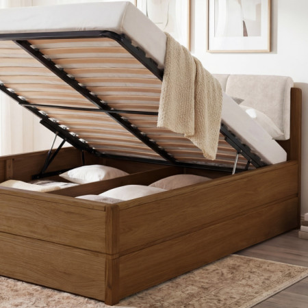 Posteľ 200 cm mit Stauraum, Helsinki Gebrannter Eiche