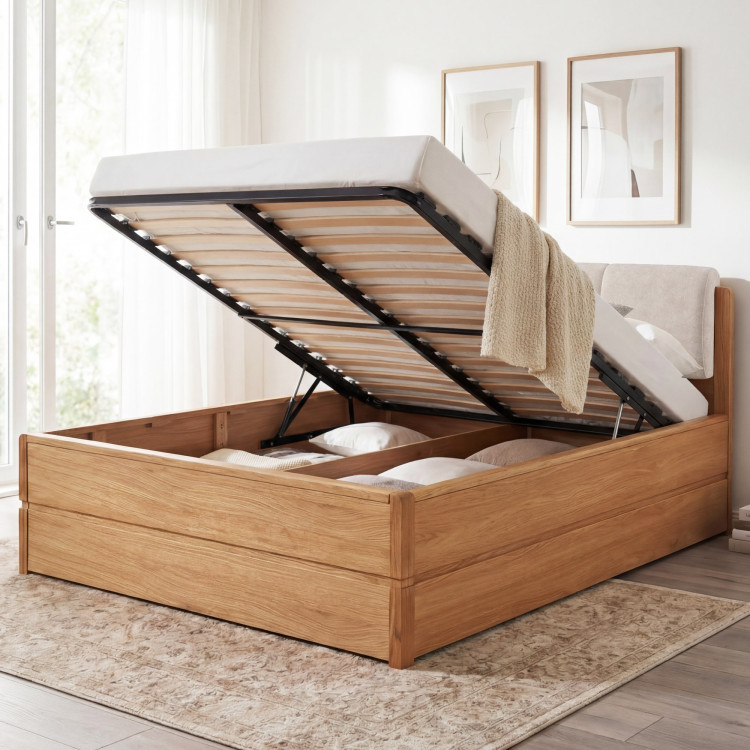 Bett 160 cm mit Stauraum Doppelbett, Helsinki Öl