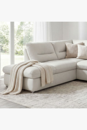 Ecksofa - echtes weißes Leder, William Ecke links 2