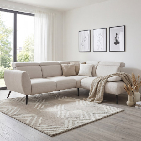 Sedergarnitur CALAIS – modernes Ecksofa mit hohen Füßen P