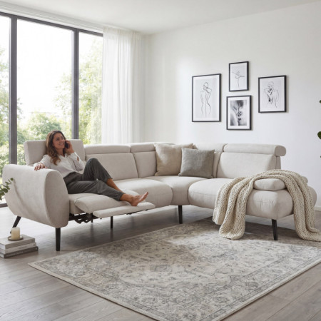 Sedergarnitur CALAIS – modernes Ecksofa mit hohen Füßen P