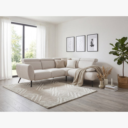 Sedergarnitur CALAIS – modernes Ecksofa mit hohen Füßen P