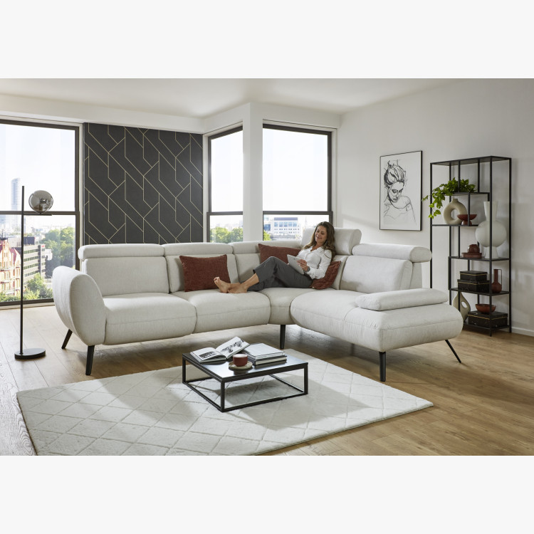 Sedergarnitur CALAIS – modernes Ecksofa mit hohen Füßen P