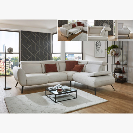 Sedergarnitur CALAIS – modernes Ecksofa mit hohen Füßen P