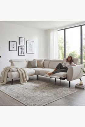 Sedergarnitur CALAIS – moderne Eckcouch mit hohen Beinen L 2