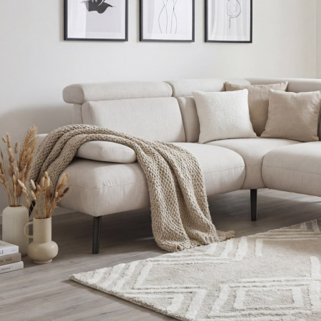 Sedergarnitur CALAIS – moderne Eckcouch mit hohen Beinen L