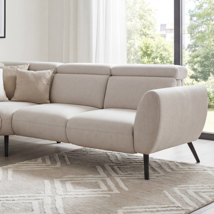 Sedergarnitur CALAIS – moderne Eckcouch mit hohen Beinen L